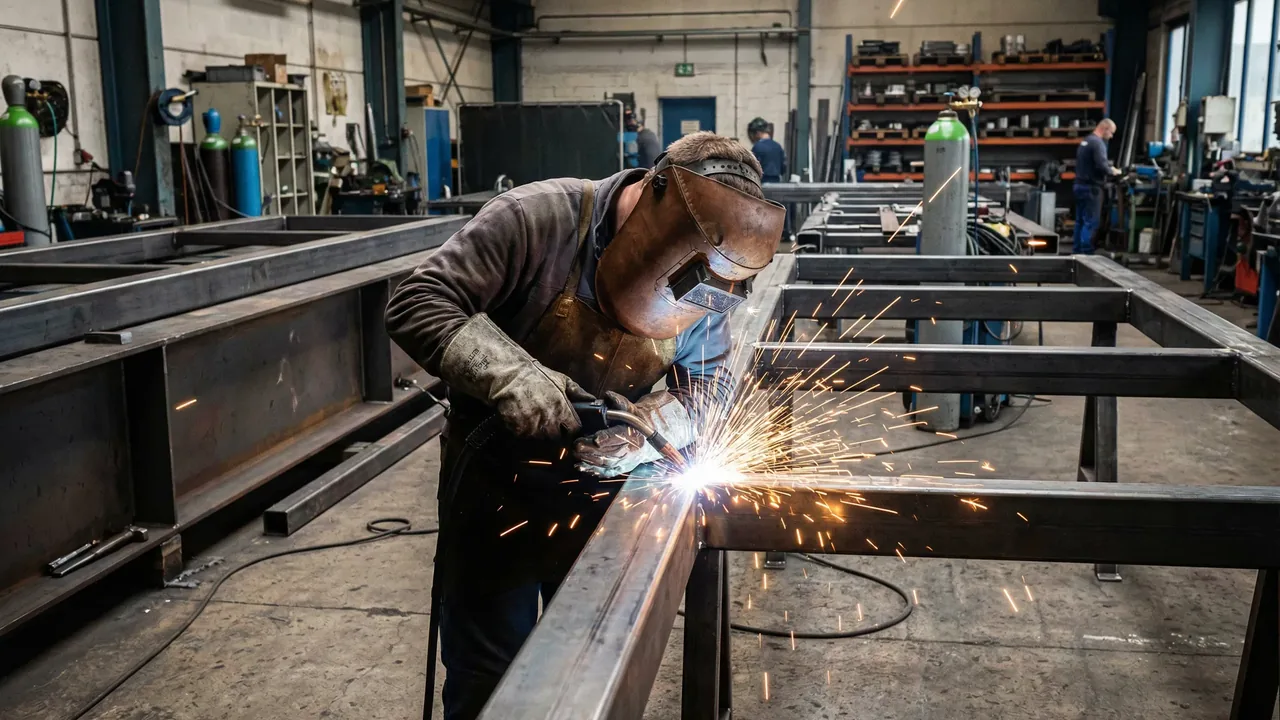 Schweißer bei der Arbeit an einem Werkstück